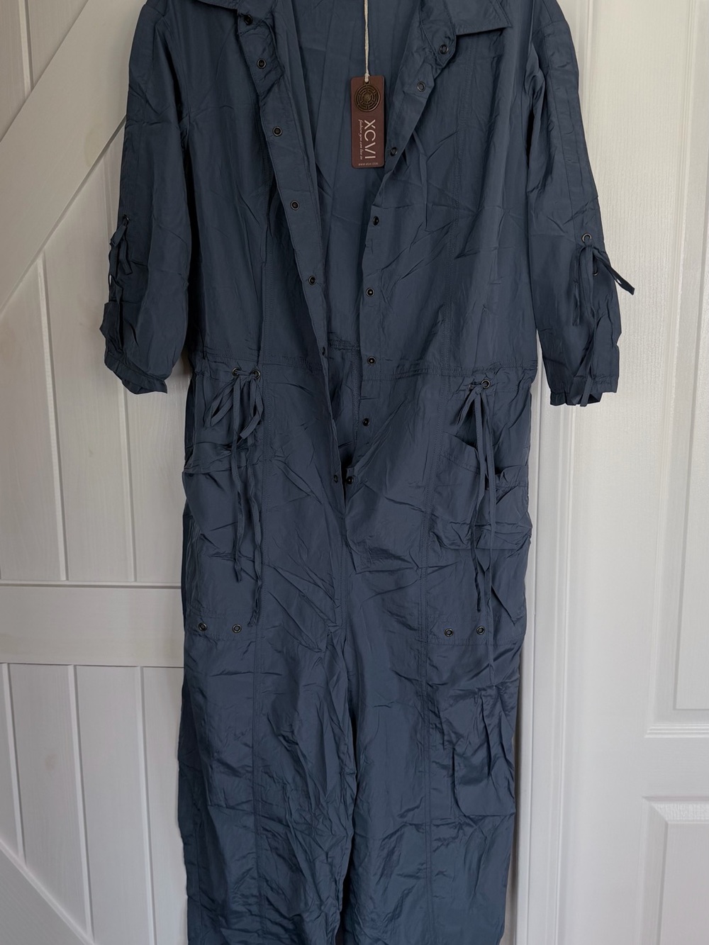XCVI Slate Blue Utility Jumpsuit